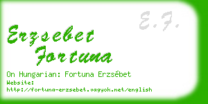 erzsebet fortuna business card